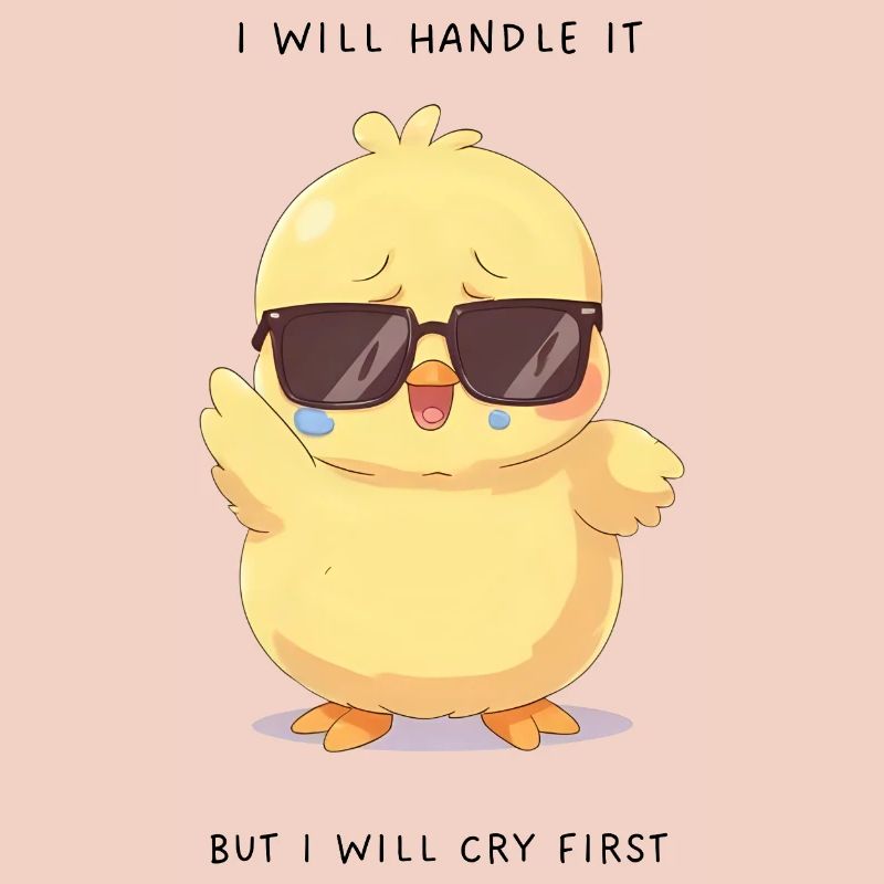 I Will Handle It – Crying Chick with Glasses