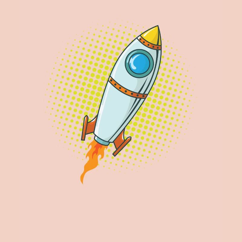 Moon Rocket Spaceship Comic Missile