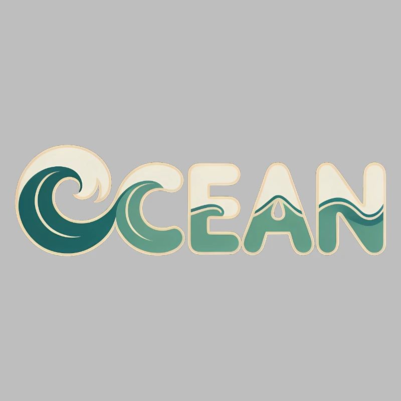 Ocean - Cool Surfer Logo