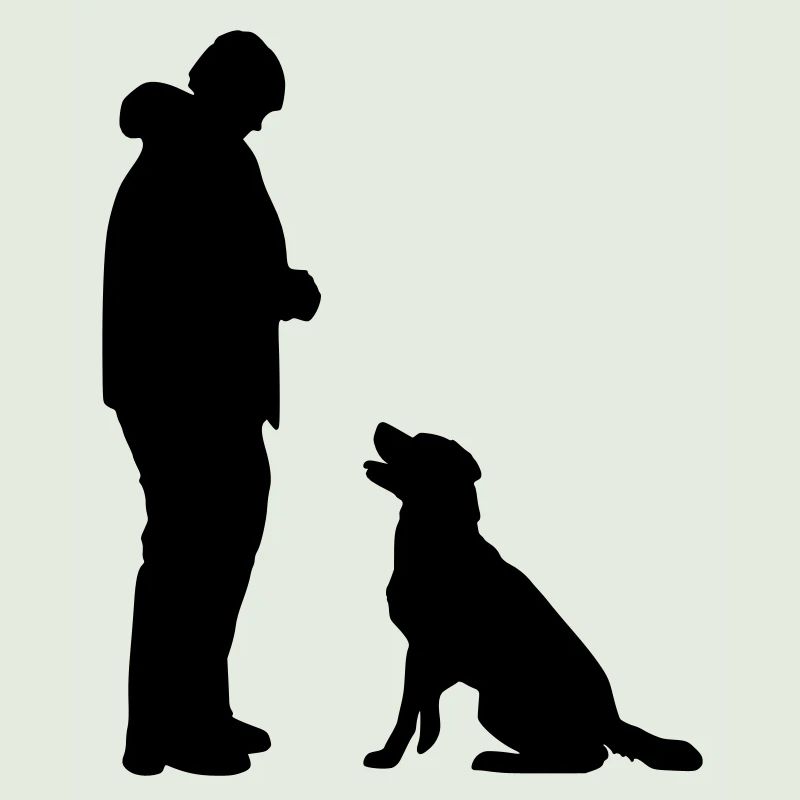Hund sitzt vor