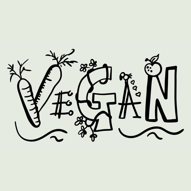 lettrage végétalien - végétalien - végétalisme - Cadeau