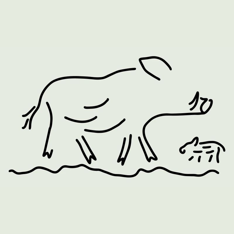 wildschwein mit frischling