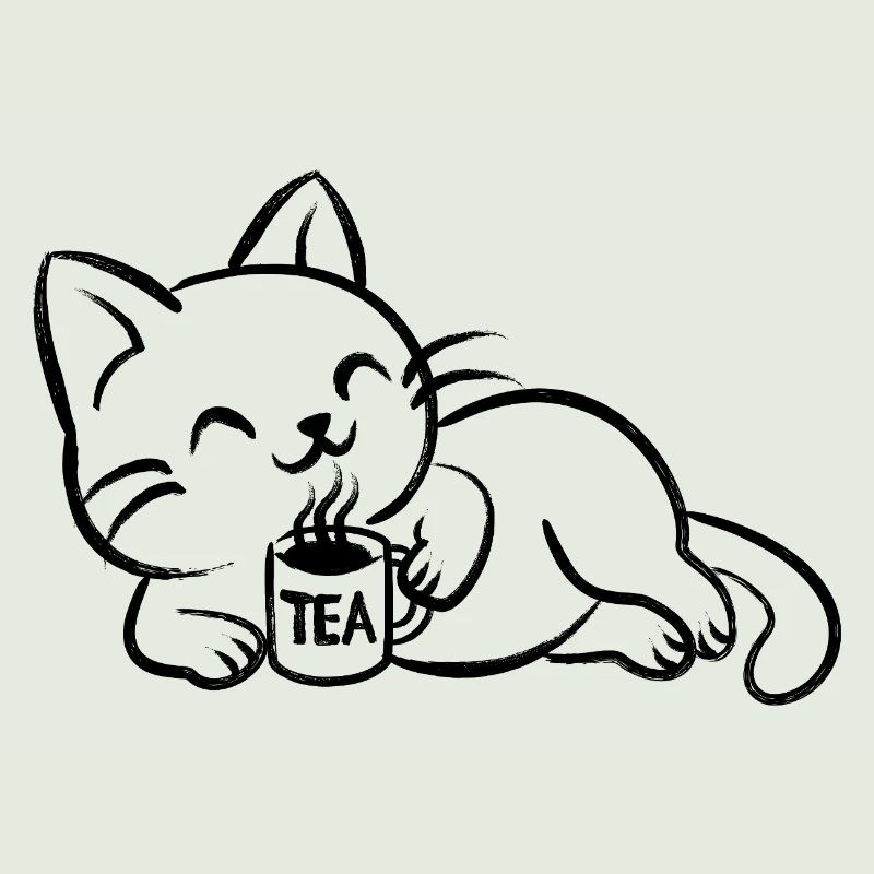 chillin tea cat