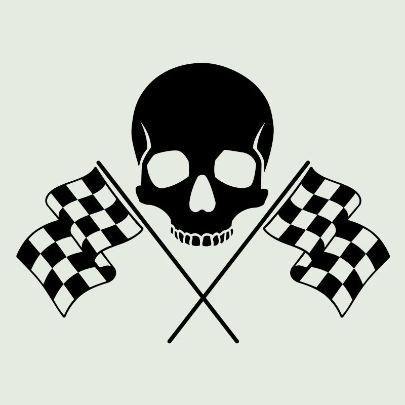 Crâne Drapeaux à Damier