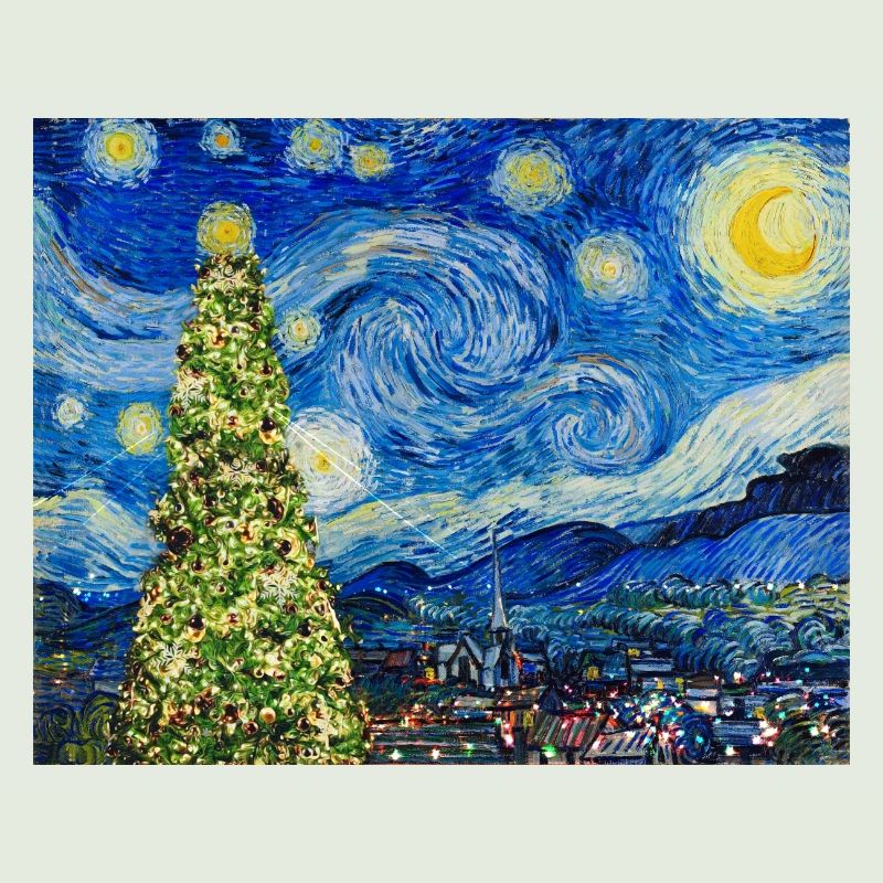 Van Gough Starry Night - Christmas Tree Trending