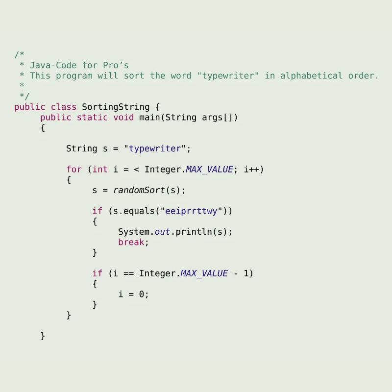 code Java drôle pour trier