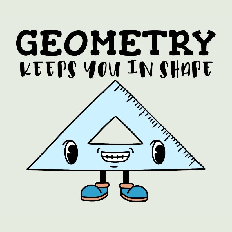 Smiling Triangle Ruler - Fun Geometry Character