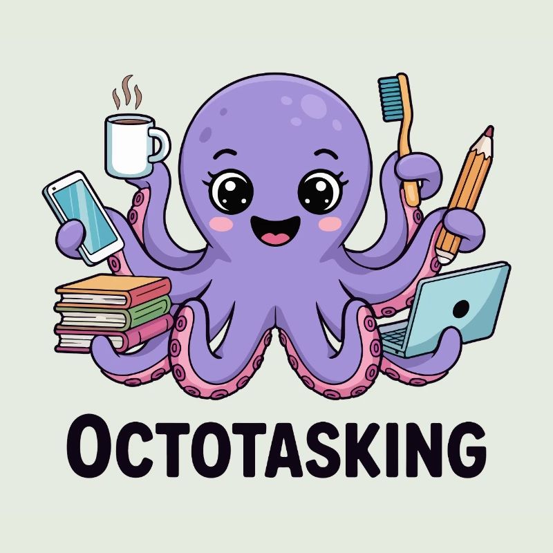 Octotasking Krake im Multitasking Modus