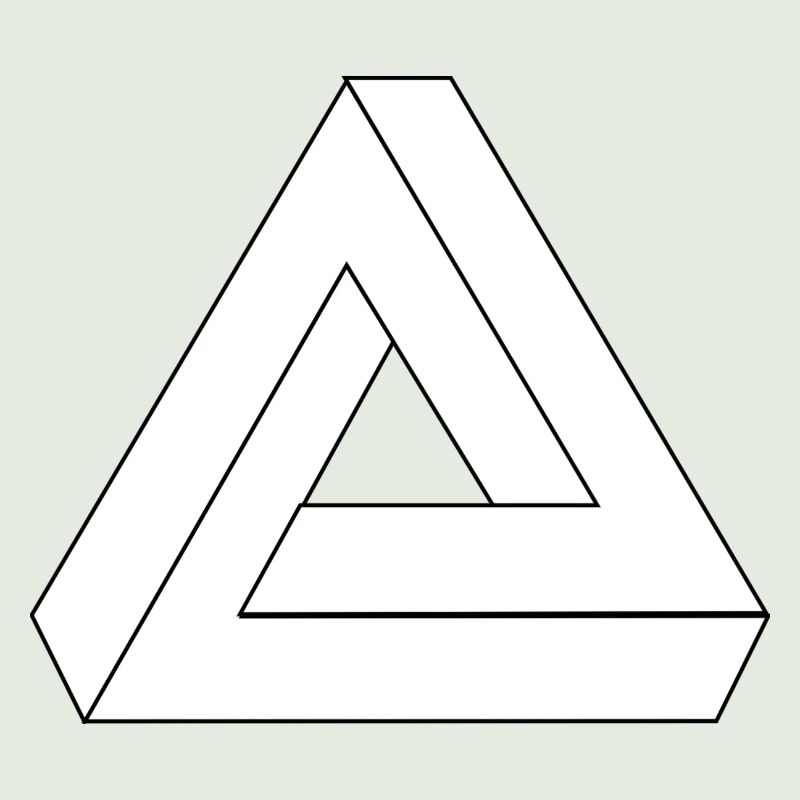 Optical illusion triangle infinity symbol