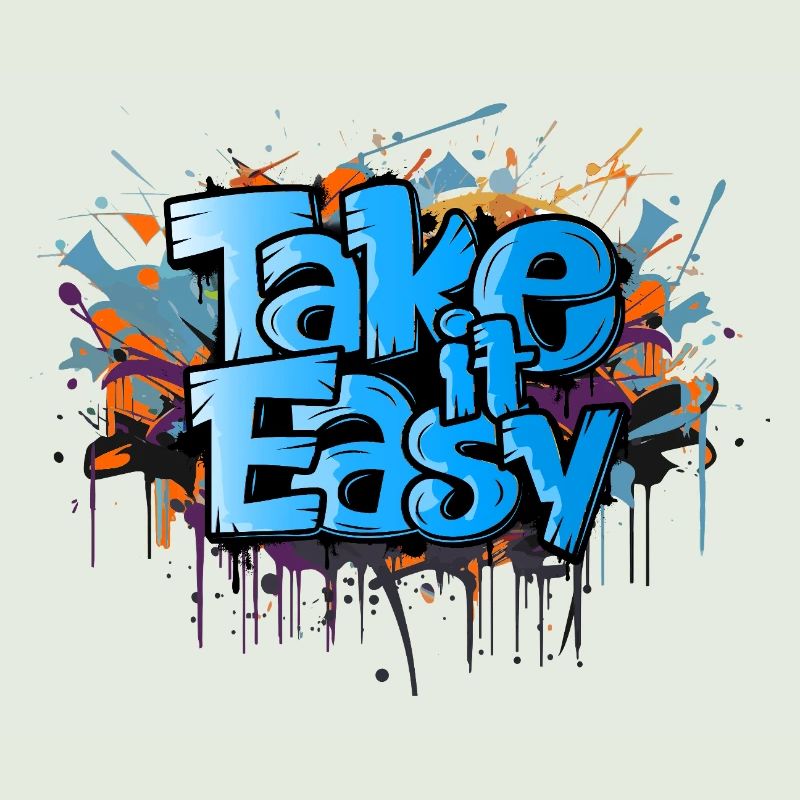 take it easy Graffiti Kunst cooler Spruch