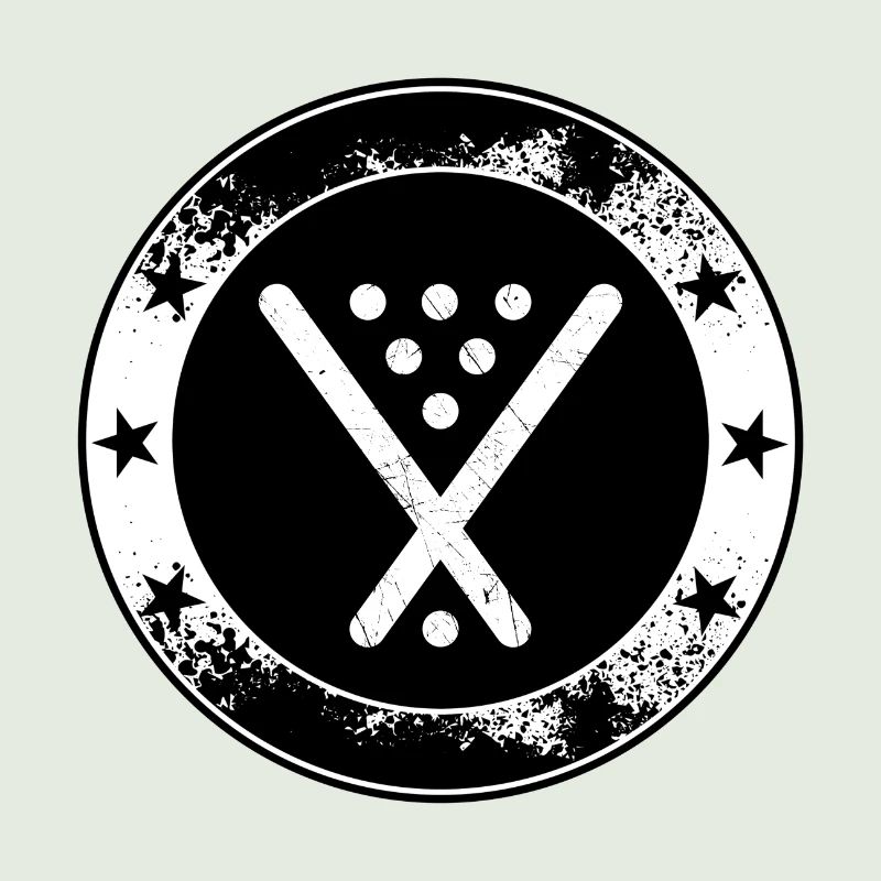 Poolbillard Emblem - Symbol Billard Queue Snooker