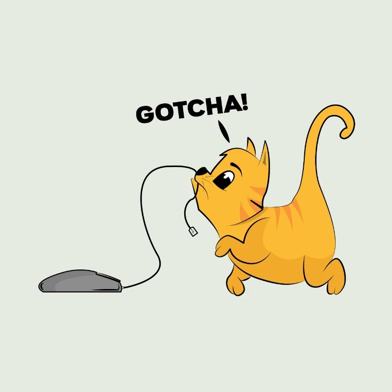 Katze fängt computer Maus Geschenk Kätzchen