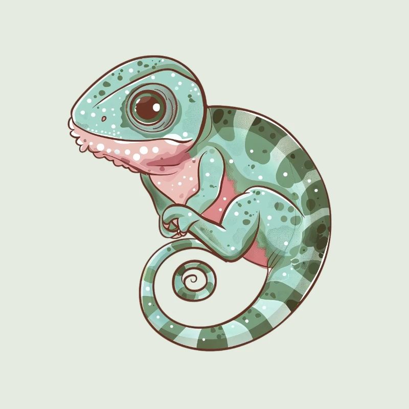 Farbenfroher Chameleon Spiralblick