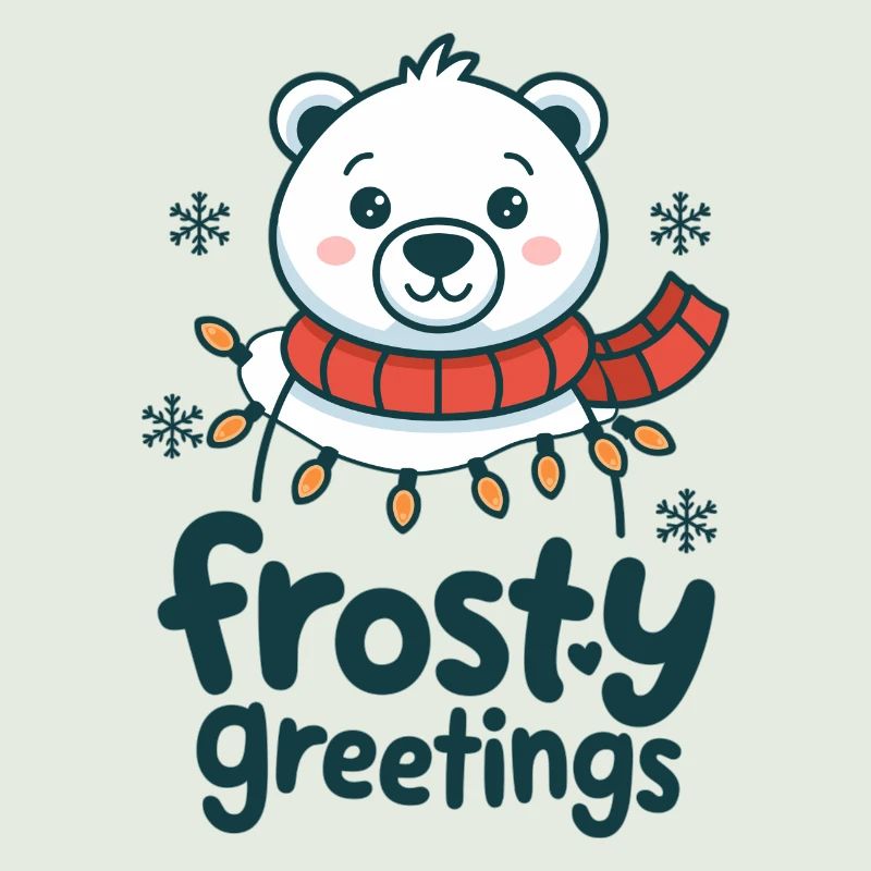 Frostige Grüße – Eisbär mit Lichterkette