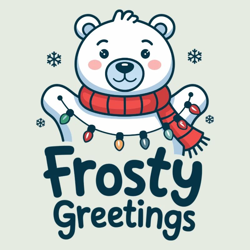 Frostige Grüße – Eisbär mit Lichterkette