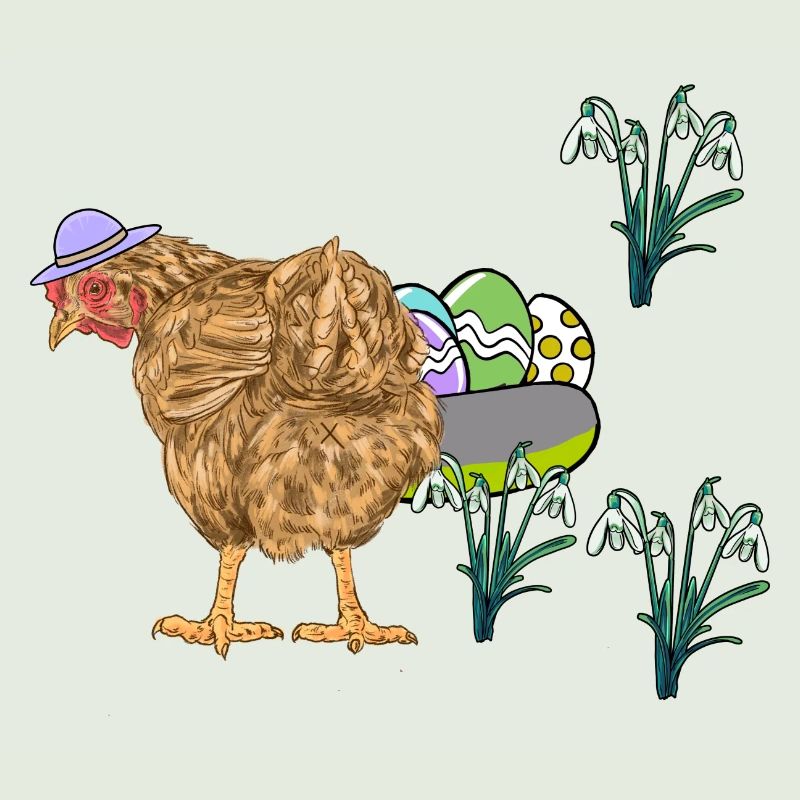 Chicken Poultry Eggs Nest Easter Eggs Easter