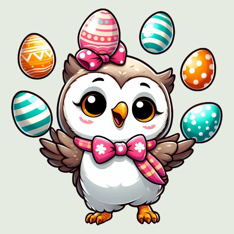 Easter Egg Owl Juggling