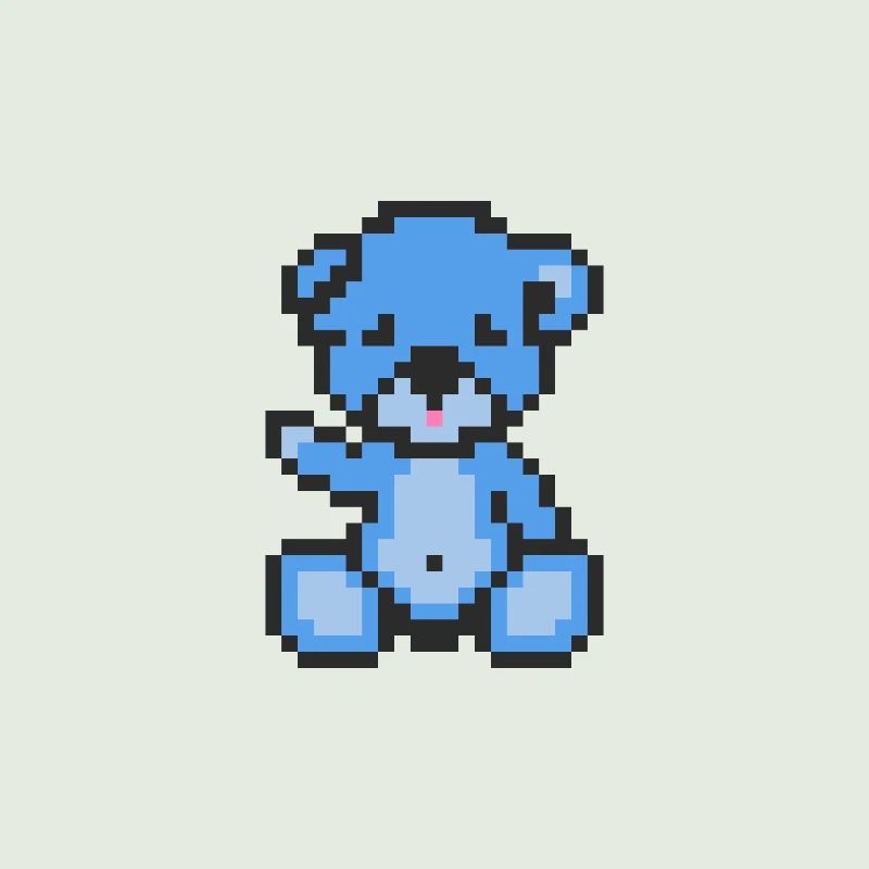 Pixel Bär Blauer Himmel