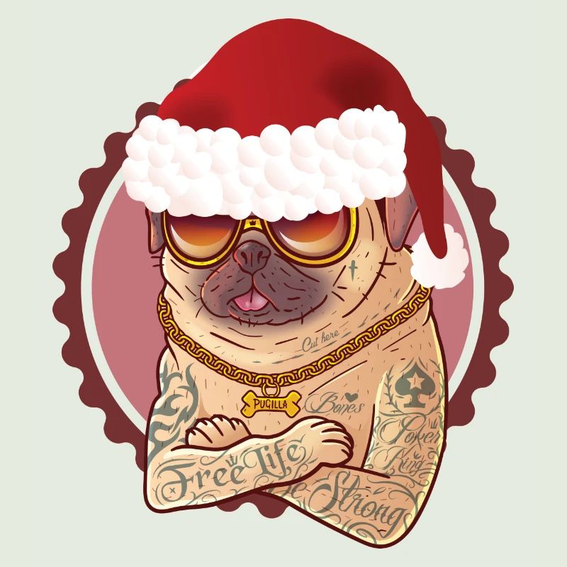 Mops Hund weihnachten