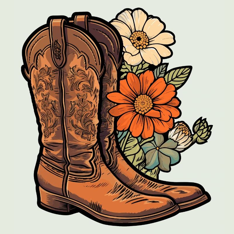 Cowboy Stiefel Blumen
