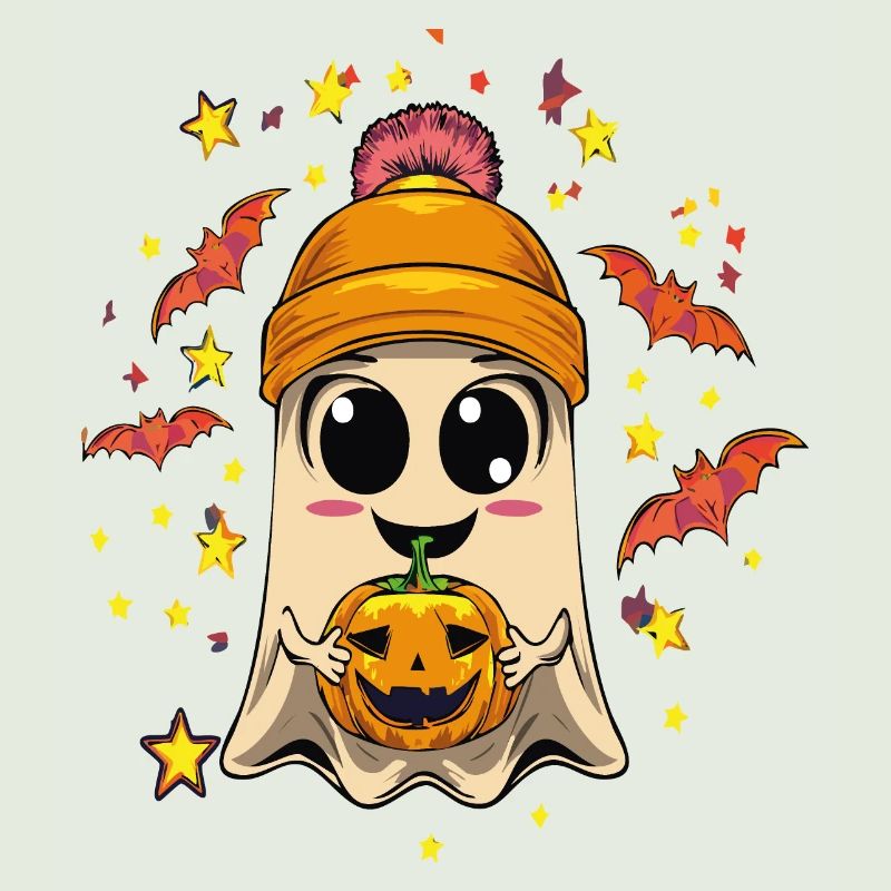 Fantôme joyeux avec une touche d’Halloween