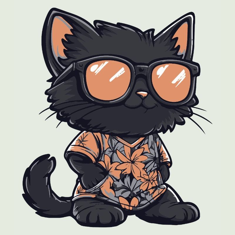 Cat Comic Funny Summer