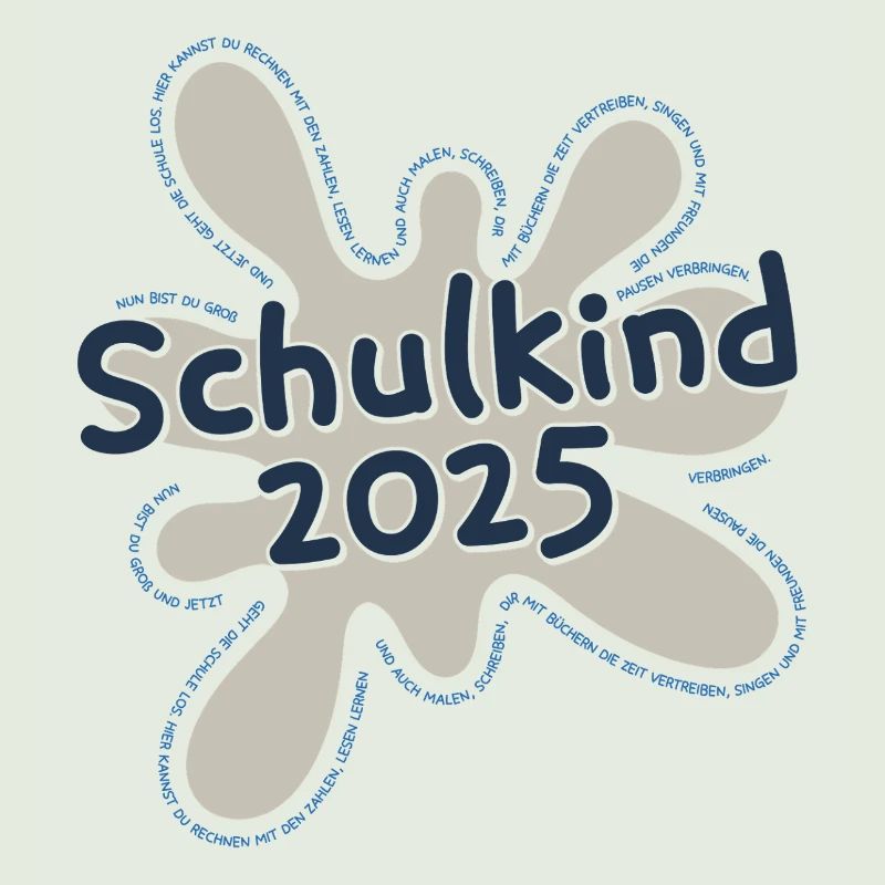 Schulkind 2025 Klecks mit Spruch zur Einschulung