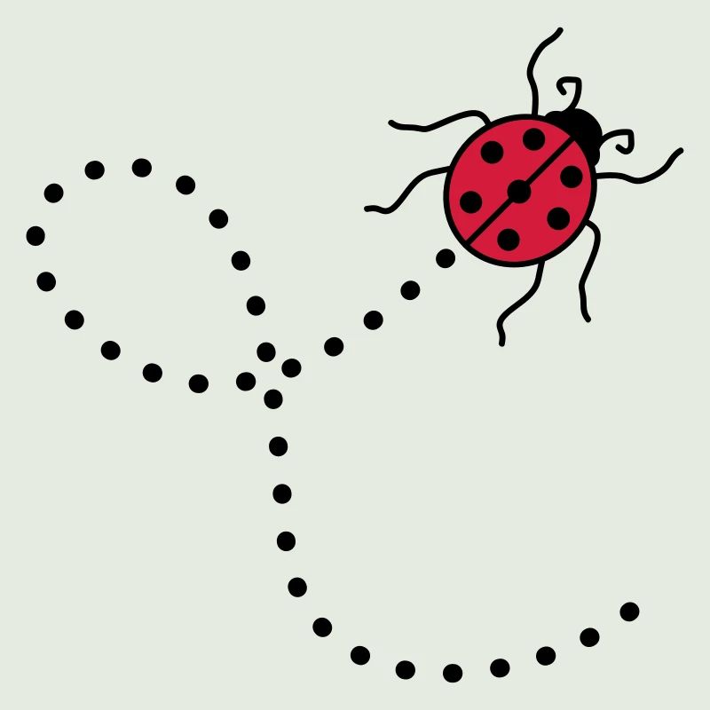 line dashed path path ladybug small sues