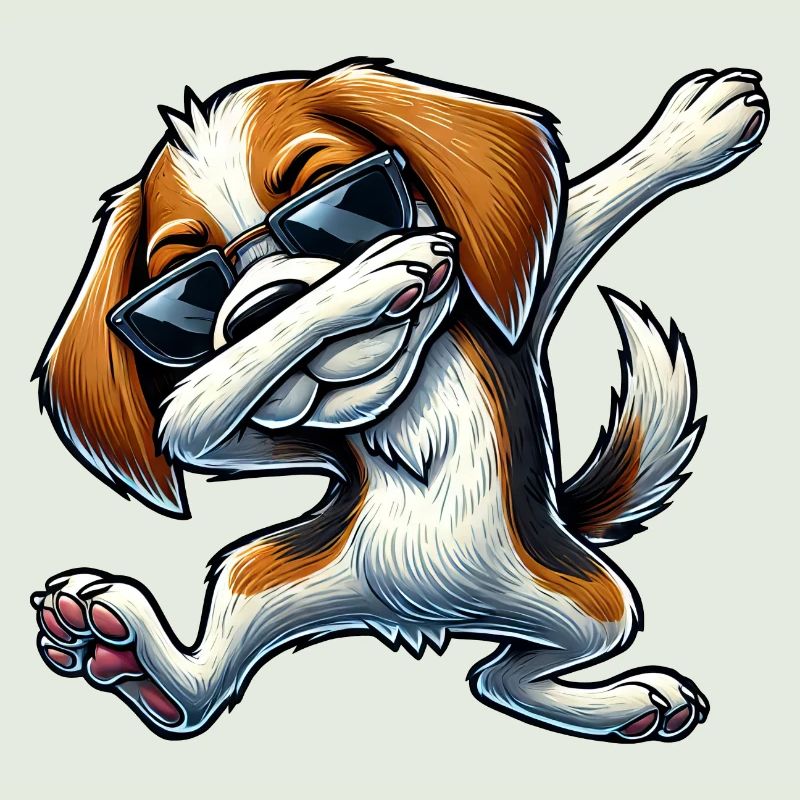 Mignon Beagle Chien Dabbing Dessin Animé Dab