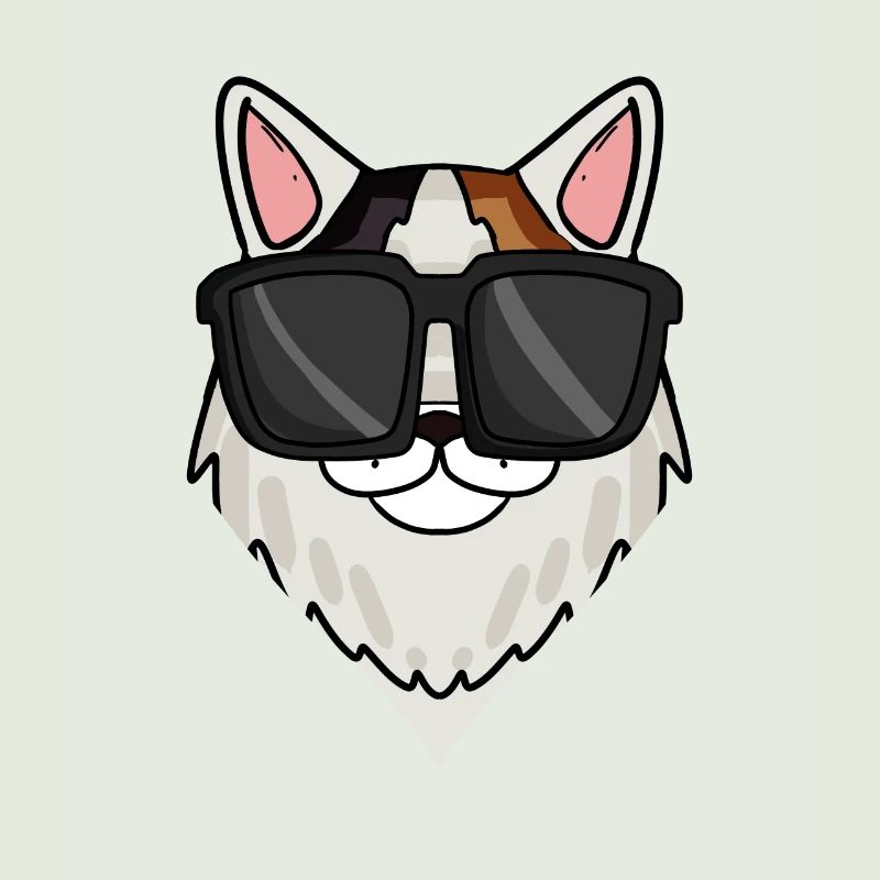 Turkish Van Cat with Sunglasses