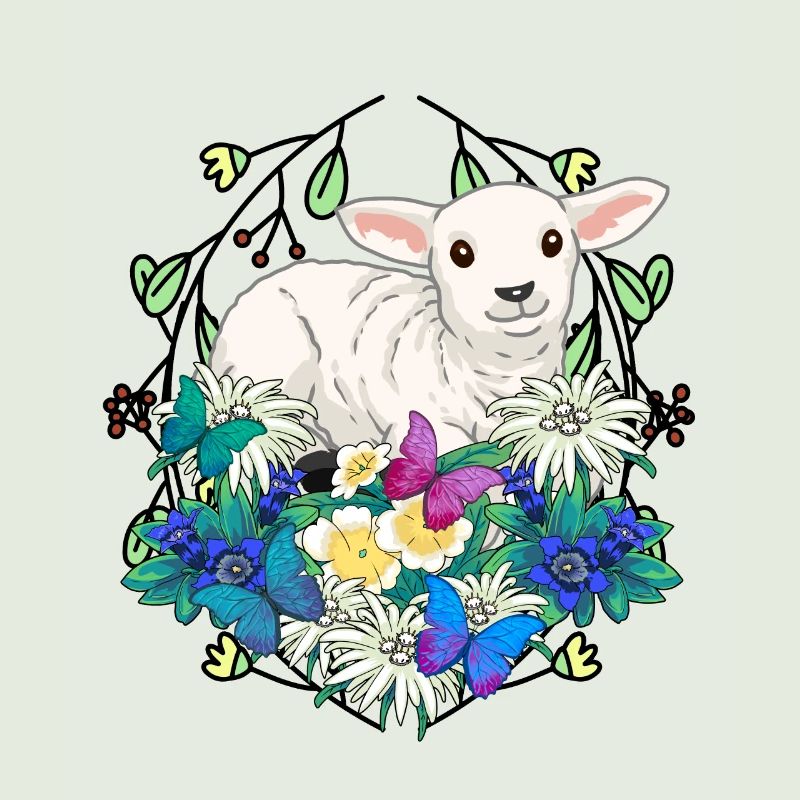 Early Spring Lamb Sheep Happy Easter Nature