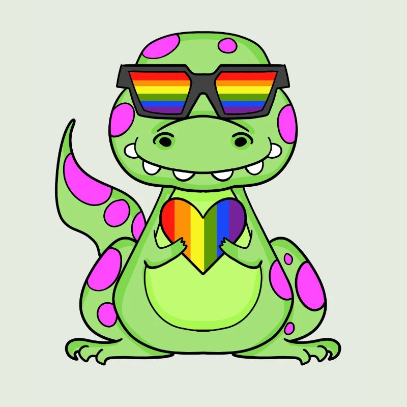 Dino Regenbogen Herz