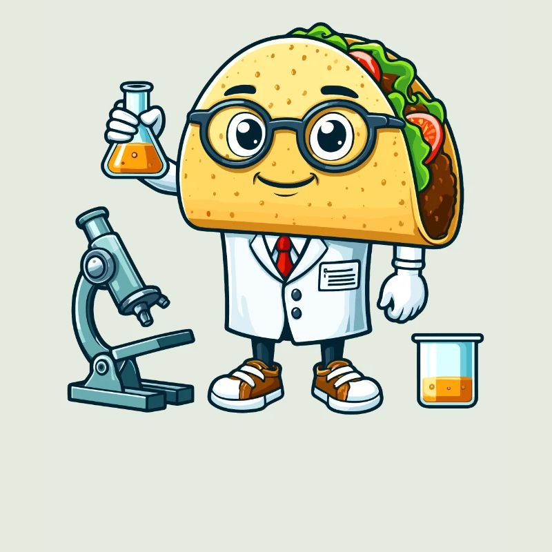 Funny Taco Scientist With Microscope