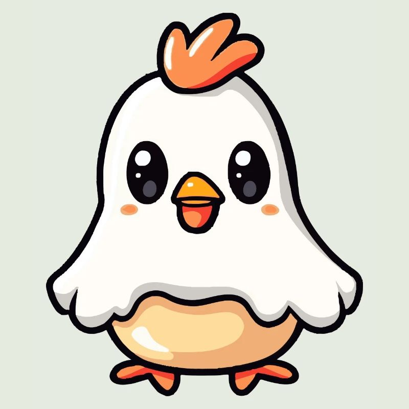Chicken Halloween Comic Ghost