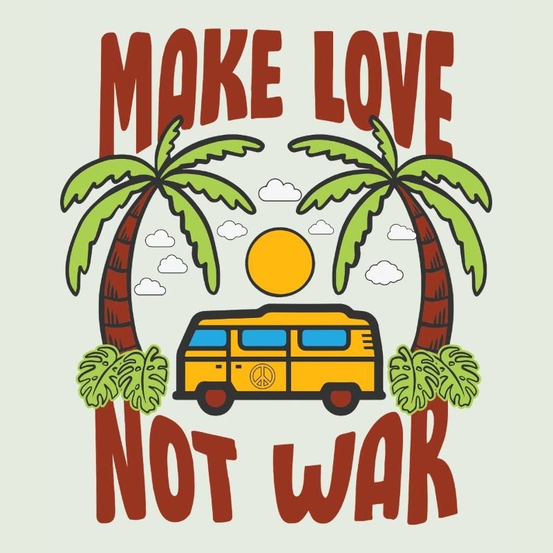 Make Love Not War Flowerpower Hippie