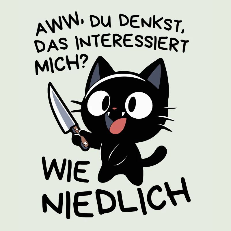 Katze mit Messer – Süß, aber absolut gefährlich