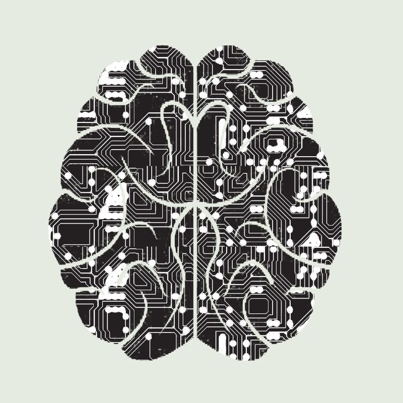 Computer PC brain logo design