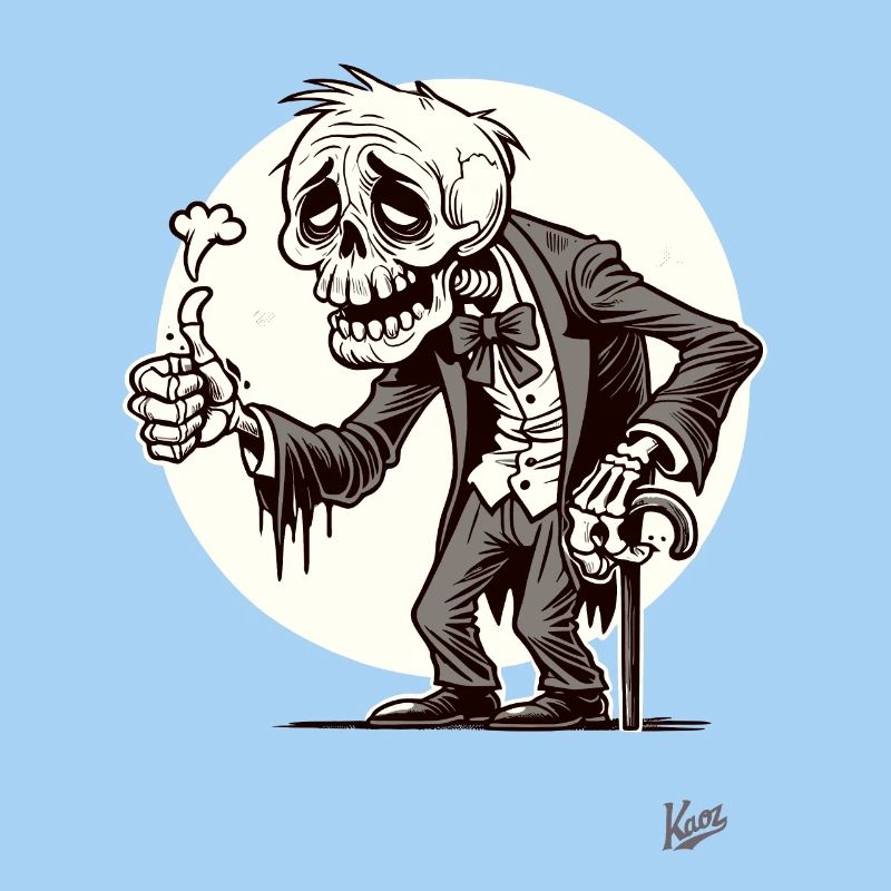 Growing old is a gift, thumbs up skeleton