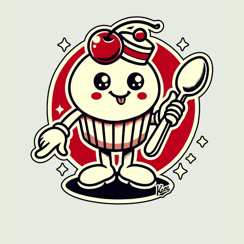 Cupcake-Kirsch-Löffel-Typ