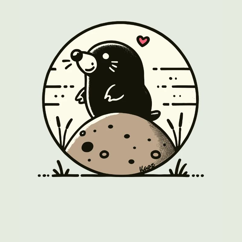 Happy mole on hill
