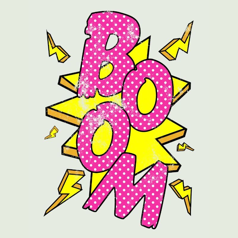Pop Art / Comic: BOOM - Speech bubble, lightnings