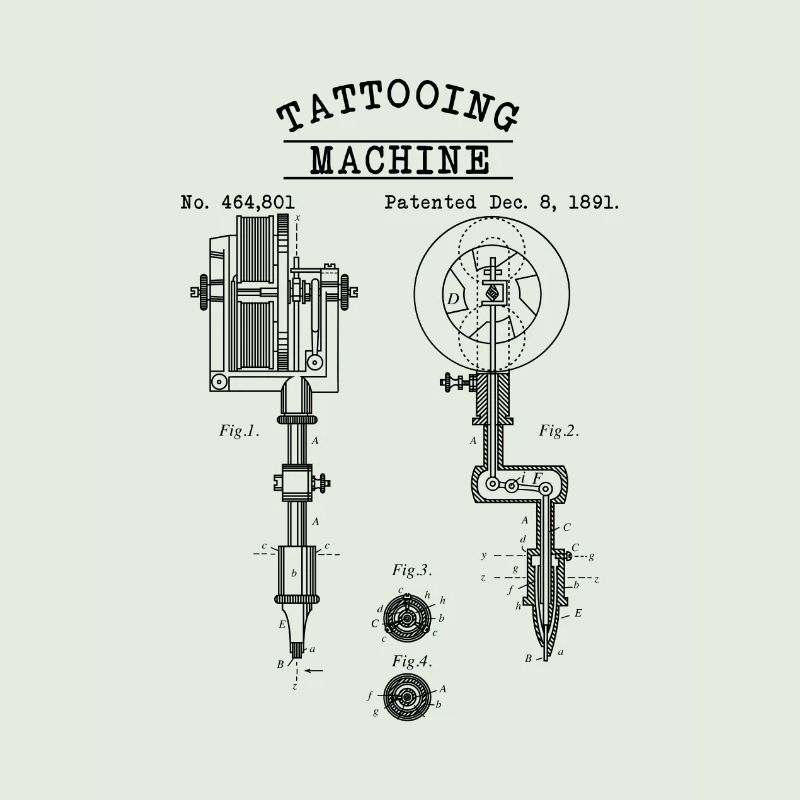Tattooing Machine - technical drawing needle