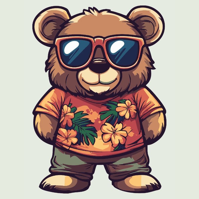 Bär Comic Lustig Sommer