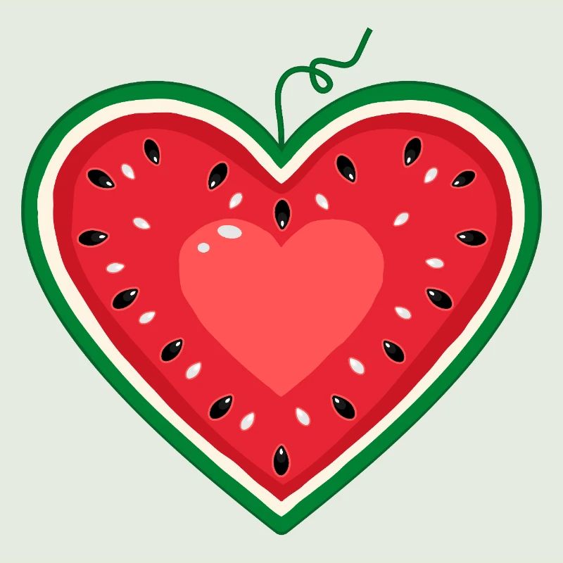 Watermelon design as a heart