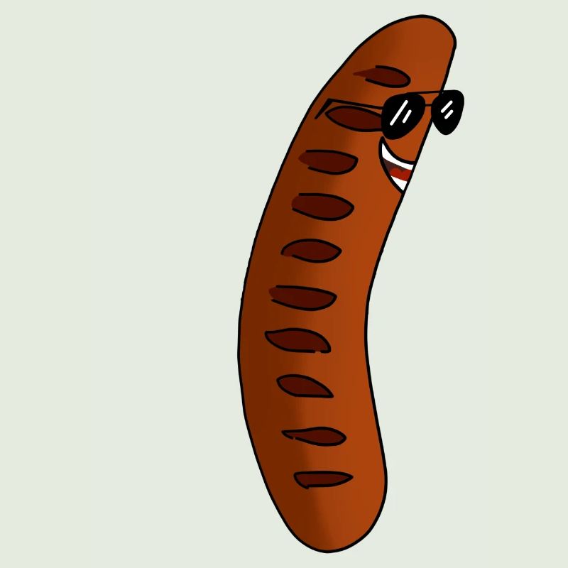 Bratwurst mit Sonnenbrille