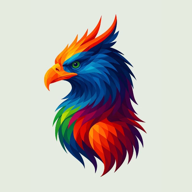 WPAP Style Polygon Animals - Griffin