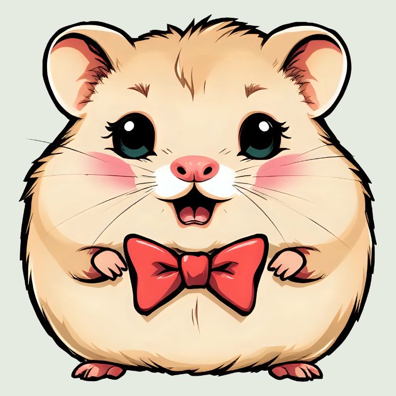 Charmanter Hamster mit roter Fliege