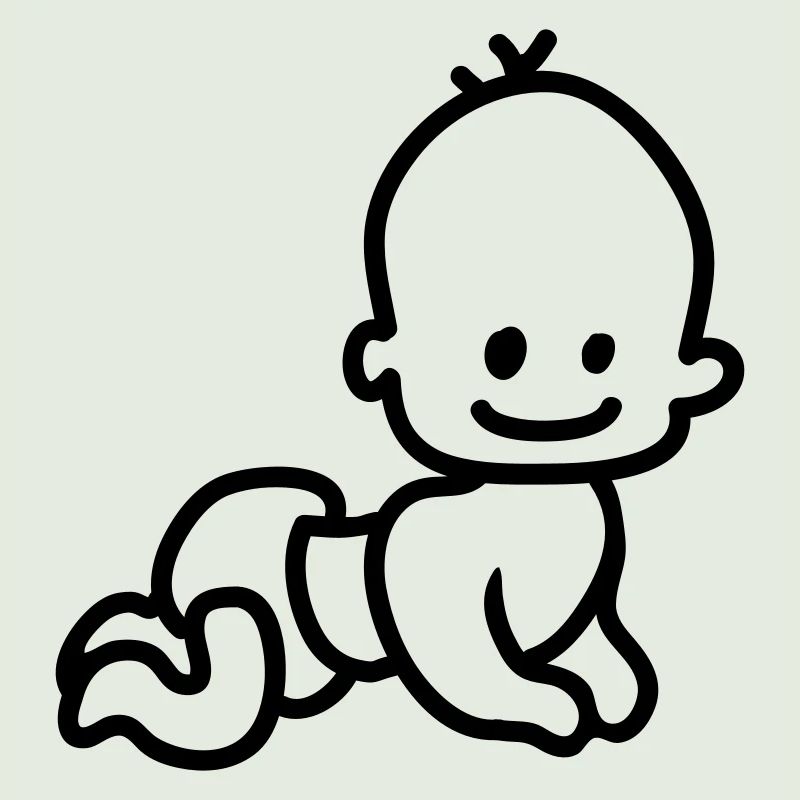 baby crawling - line