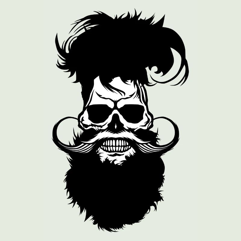Bearded Tod Schädel Kopf hipster Schnurrbart Bart s