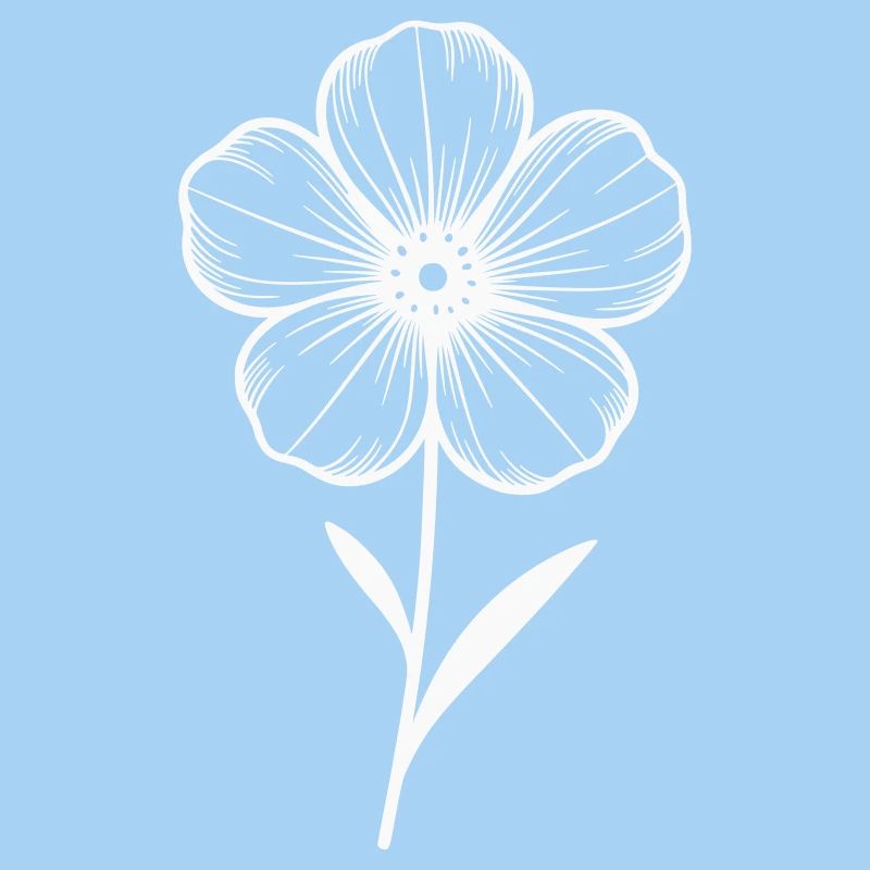 White graphic flower - color variable